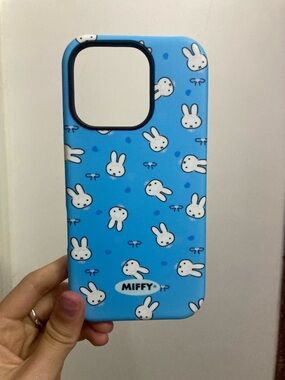 miffy Blue Bunny Pattern Phone Case with Playful Design